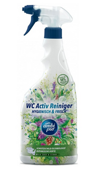 Універсальний засіб для чищення туалету і ванної кімнати Ambi Pur WC Botanical Fragrances Дика шавлія і кедр, 750 мл 192 фото