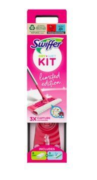 Швабра зі змінними серветками Swiffer kit Pink набір для прибирання (швабра, 3 вологі серветки та 8 сухих) 1116 фото