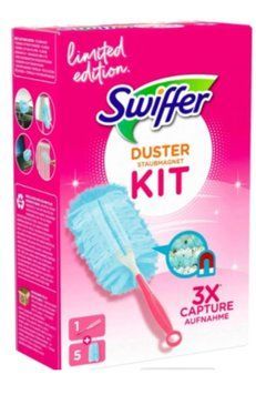Щітка магніт для збирання пилу Swiffer duster Pink, піпідастр з 3-ма змінними насадками рожевий 1118 фото