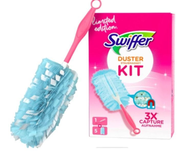 Щітка магніт для збирання пилу Swiffer duster Pink, піпідастр з 3-ма змінними насадками рожевий 1118 фото