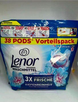 Lenor 3-в-1 Універсальні капсули для прання, 38 шт очищення, м&rsquo;якість, свіжий аромат 465213 фото