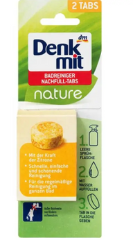 Екологічний засіб для миття ванної кімнати в таблетках Denkmit Badreiniger Nachf&uuml;ll-Tabs nature, 2 шт 201 фото