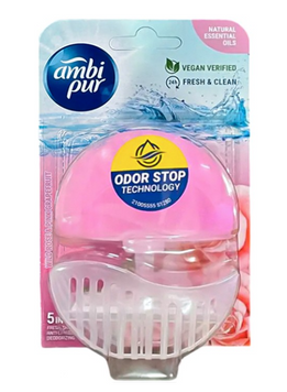 Підвісний блок для туалету Ambi Pur Odor Stop 5в1 Дика троянда і грейпфрут, 55 мл 134 фото
