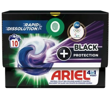 Капсули для прання Ariel 4в 1 Black+Protection, 10 шт  030 фото