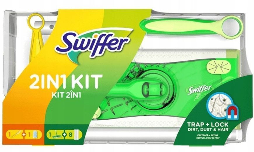 Набір SWIFFER швабру Traps & Locks та щітка - вінік для сухого прибирання Swiffer Duster 1128 фото