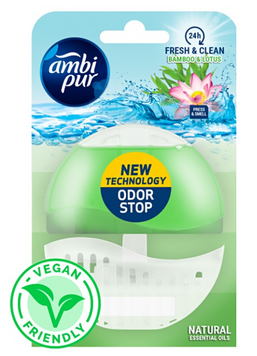 Підвісний блок для туалету Ambi Pur Odor Stop 5в1 Бамбук і лотос, 55 г 135 фото