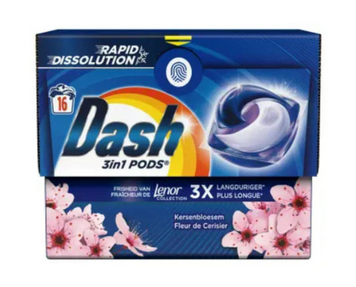 Капсули для прання універсальні Dash 3in 1 Fleur de Cerisier Вишневий цвіт 16 шт 010 фото
