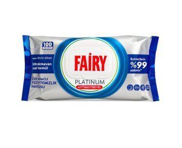 Антибактеріальні вологі серветки для прибирання Fairy Platinum 100 шт 3456523 фото