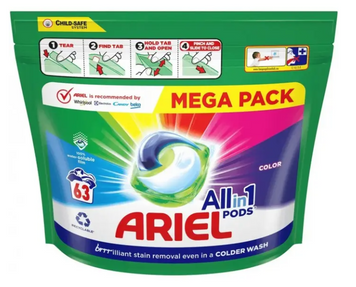 Капсули для прання Ariel Color для кольорової білизни, 63 шт  040 фото