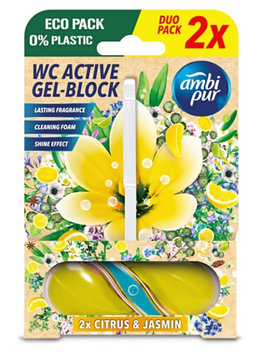 Гелевий підвісний блок для туалету Ambi Pur WC Active Gel-Block Цитрус і жасмин, 2х45 г 123 фото