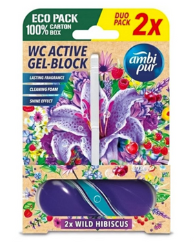 Гелевий підвісний блок для туалету Ambi Pur WC Active Gel-Block Дикий гібіскус, 2х45 г 125 фото
