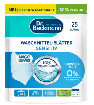 Серветки для прання Dr. Beckmann Magic Leaves Sensitiv, 25 шт 0005 фото