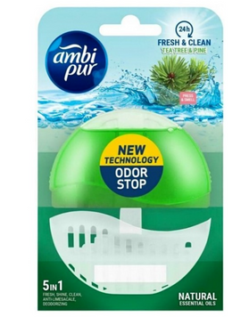 Підвісний блок для туалету Ambi Pur Odor Stop 5в1 Чайне дерево і пихта, 55 мл 131 фото