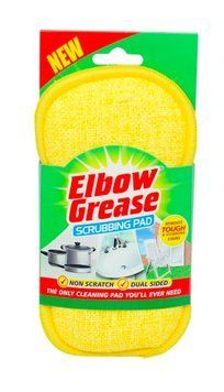 Губка для чищення абразивна, двохстороння Elbow Grease Scrubbing Pad Жовта 1шт 42342342 фото